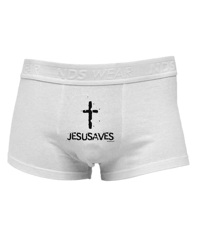 JESUSAVES - Jesus Saves Cross Design Mens Cotton Trunk Underwear by TooLoud-Men's Trunk Underwear-TooLoud-White-Small-Davson Sales