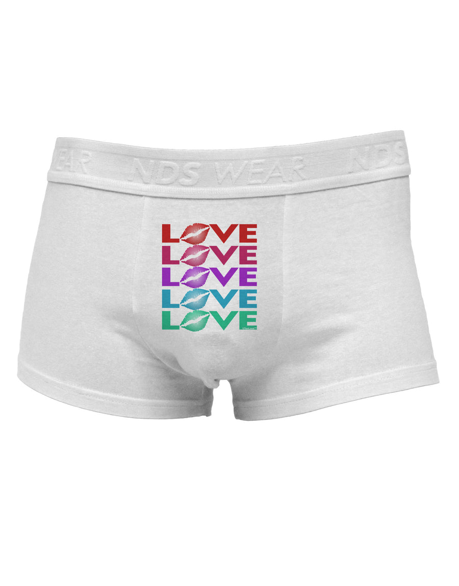 Colorful Love Kisses Mens Cotton Trunk Underwear-Men's Trunk Underwear-NDS Wear-White-Small-Davson Sales