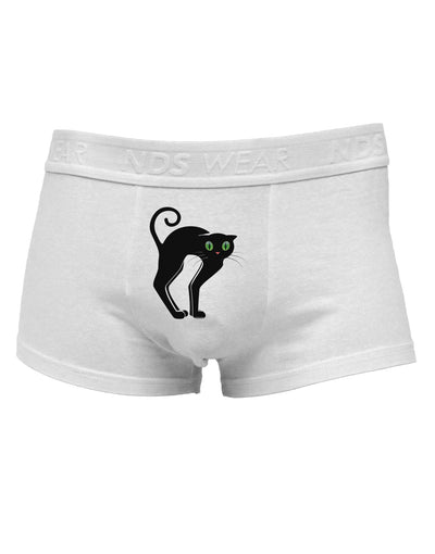 Cute Arched Black Cat Halloween Mens Cotton Trunk Underwear-Men's Trunk Underwear-TooLoud-White-Small-Davson Sales