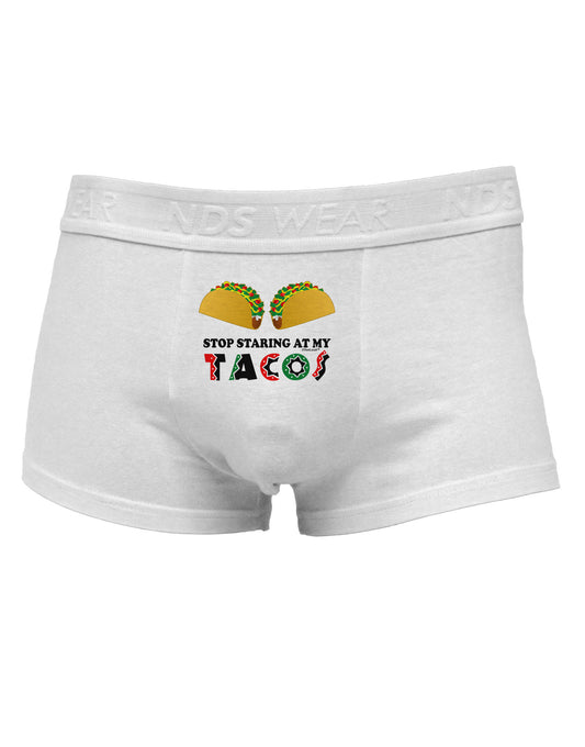 Stop Staring At My Tacos Mens Cotton Trunk Underwear-Men's Trunk Underwear-NDS Wear-White-Small-Davson Sales