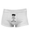 Keep Calm and Eat Bacon Mens Cotton Trunk Underwear-Men's Trunk Underwear-NDS Wear-White-Small-Davson Sales