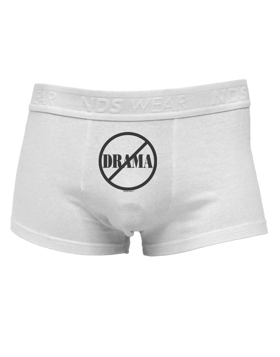 No Drama Allowed Mens Cotton Trunk Underwear-Men's Trunk Underwear-NDS Wear-White-Small-Davson Sales