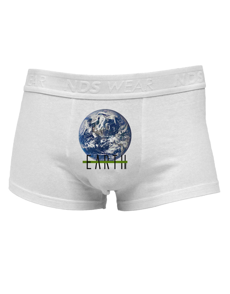 Planet Earth Text Mens Cotton Trunk Underwear-Men's Trunk Underwear-NDS Wear-White-Small-Davson Sales