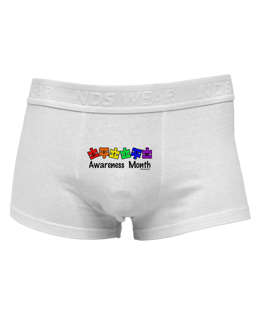 Autism Awareness Month - Colorful Puzzle Pieces Mens Cotton Trunk Underwear by TooLoud-Men's Trunk Underwear-NDS Wear-White-Small-Davson Sales