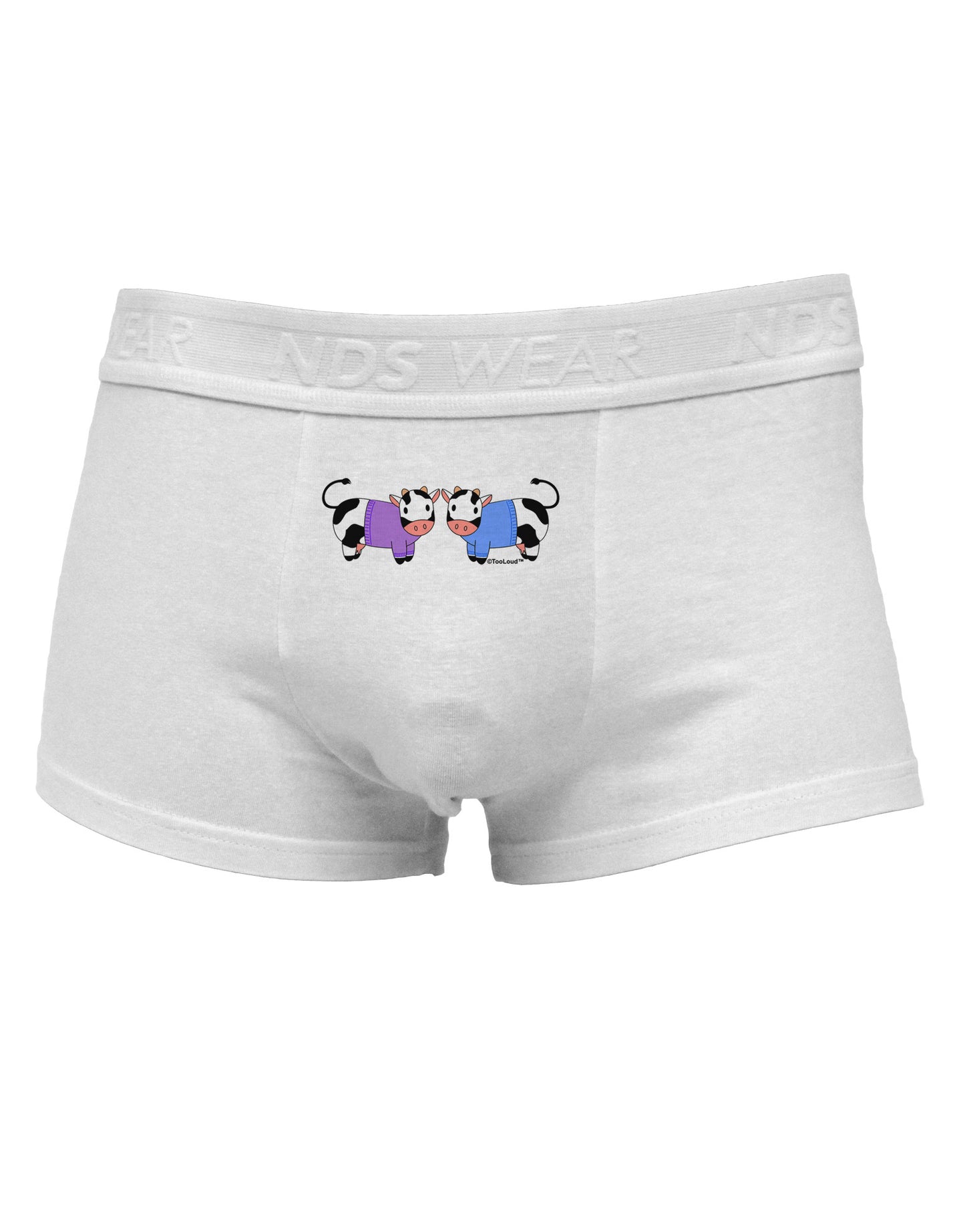Cute Pair of Sweater Cows Mens Cotton Trunk Underwear-Men's Trunk Underwear-NDS Wear-White-Small-Davson Sales