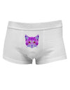 Geometric Kitty Purple Mens Cotton Trunk Underwear-Men's Trunk Underwear-NDS Wear-White-Small-Davson Sales