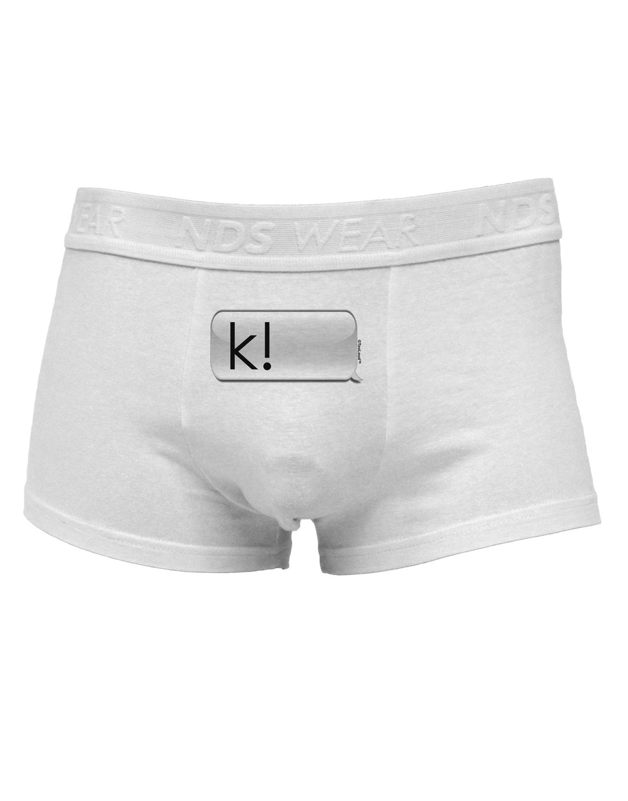 K Text Bubble Mens Cotton Trunk Underwear-Men's Trunk Underwear-NDS Wear-White-Small-Davson Sales