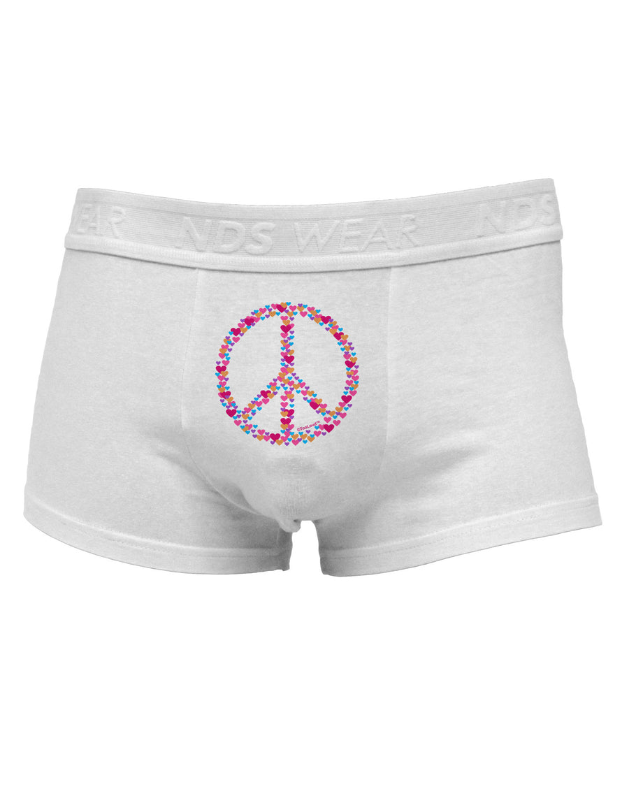 Peace Sign Hearts Mens Cotton Trunk Underwear-Men's Trunk Underwear-NDS Wear-White-Small-Davson Sales