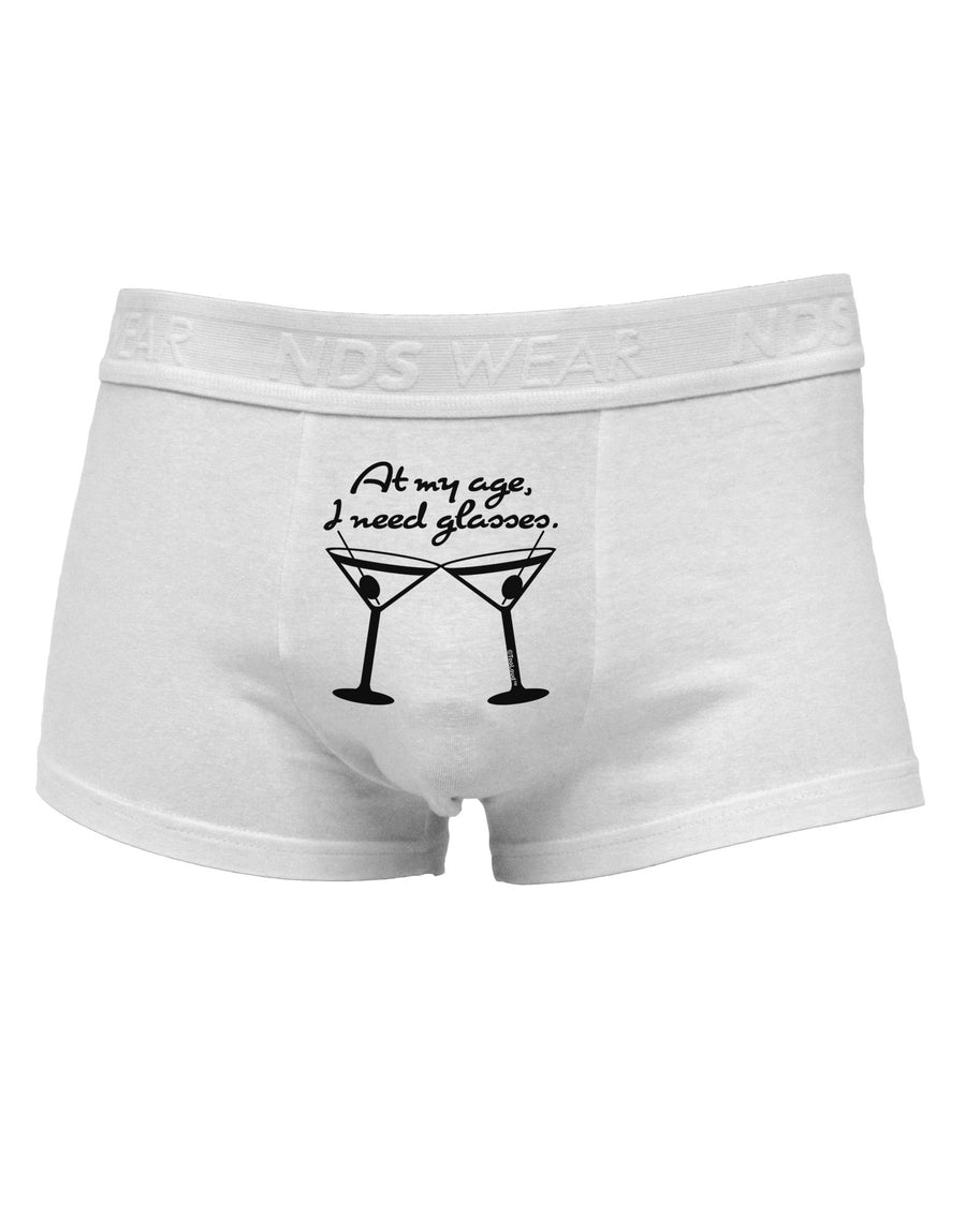 At My Age I Need Glasses - Martini Mens Cotton Trunk Underwear by TooLoud-Men's Trunk Underwear-NDS Wear-White-Small-Davson Sales