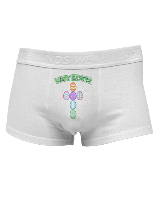 Happy Easter Egg Cross Faux Applique Mens Cotton Trunk Underwear-Men's Trunk Underwear-NDS Wear-White-Small-Davson Sales