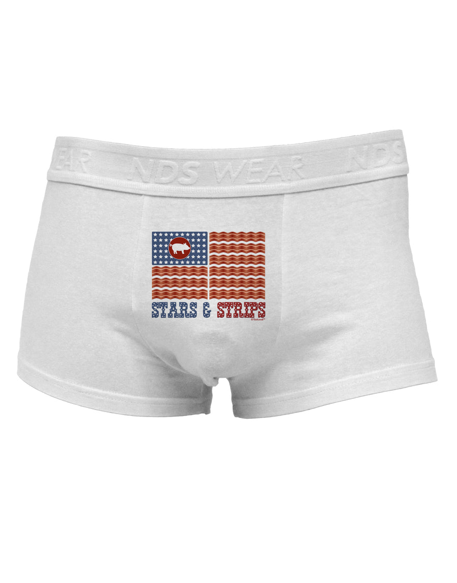 American Bacon Flag - Stars and Strips Mens Cotton Trunk Underwear-Men's Trunk Underwear-NDS Wear-White-Small-Davson Sales