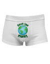 Save the Planet - Earth Mens Cotton Trunk Underwear-Men's Trunk Underwear-NDS Wear-White-Small-Davson Sales