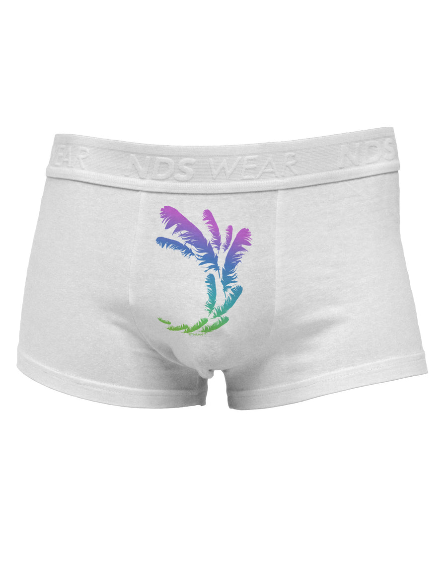 Tropical Feathers Mens Cotton Trunk Underwear-Men's Trunk Underwear-NDS Wear-White-Small-Davson Sales