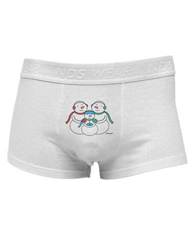 Cute Snowman Family with BoyMens Cotton Trunk Underwear by TooLoud-Men's Trunk Underwear-NDS Wear-White-Small-Davson Sales