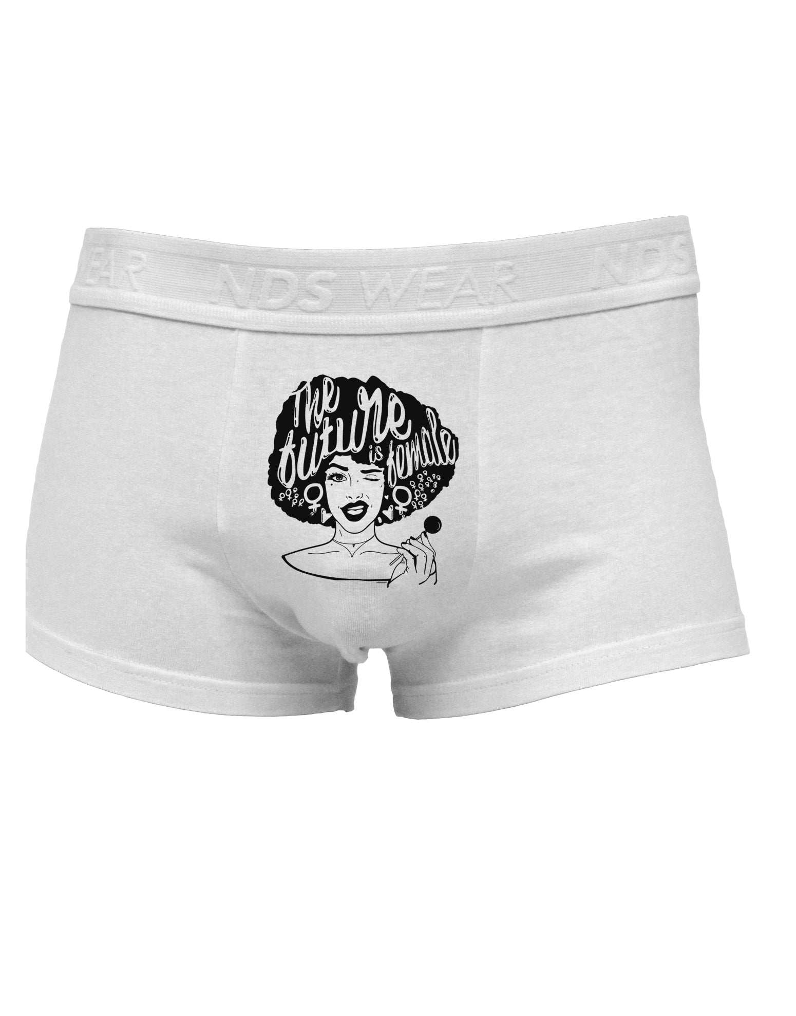 TooLoud The Future Is Female Mens Cotton Trunk Underwear-Men's Trunk Underwear-NDS Wear-White-Small-Davson Sales