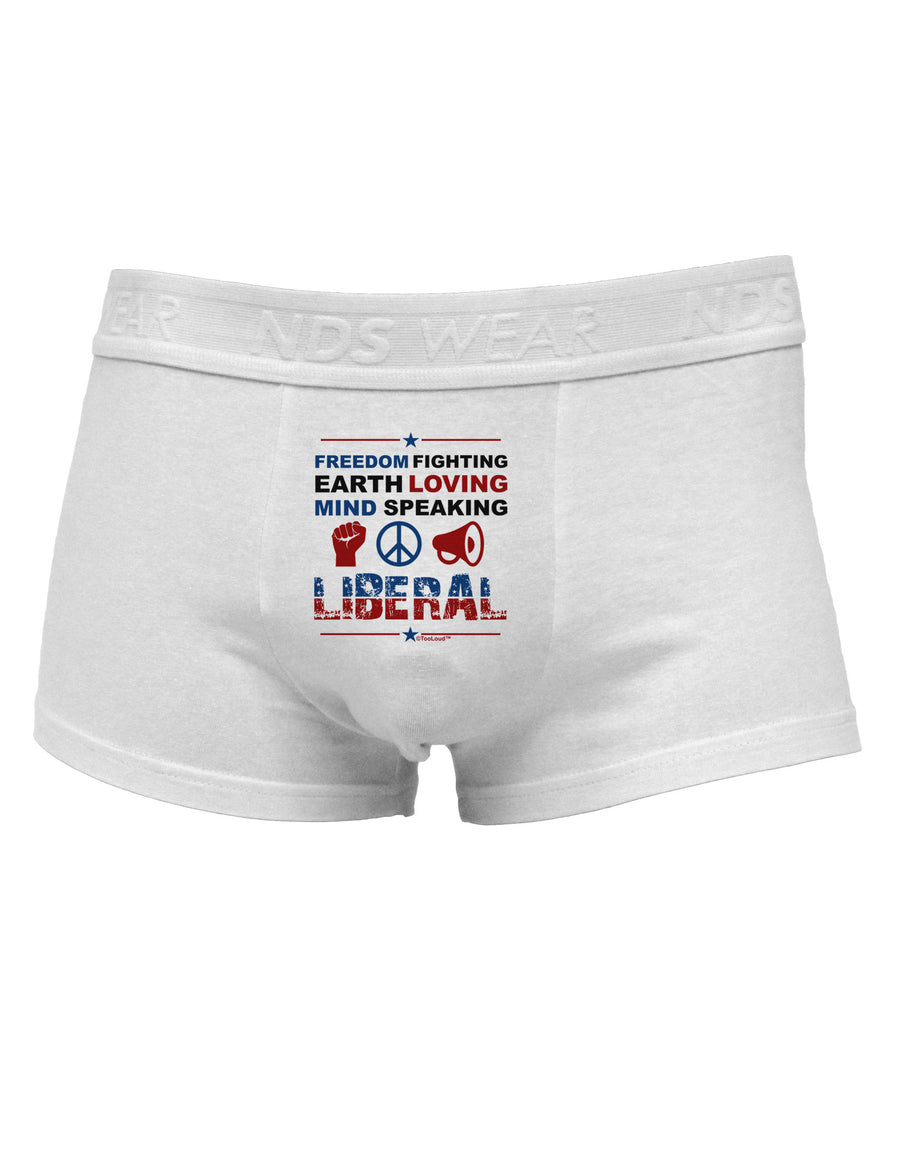 Freedom Fighting Liberal Mens Cotton Trunk Underwear-Men's Trunk Underwear-NDS Wear-White-Small-Davson Sales