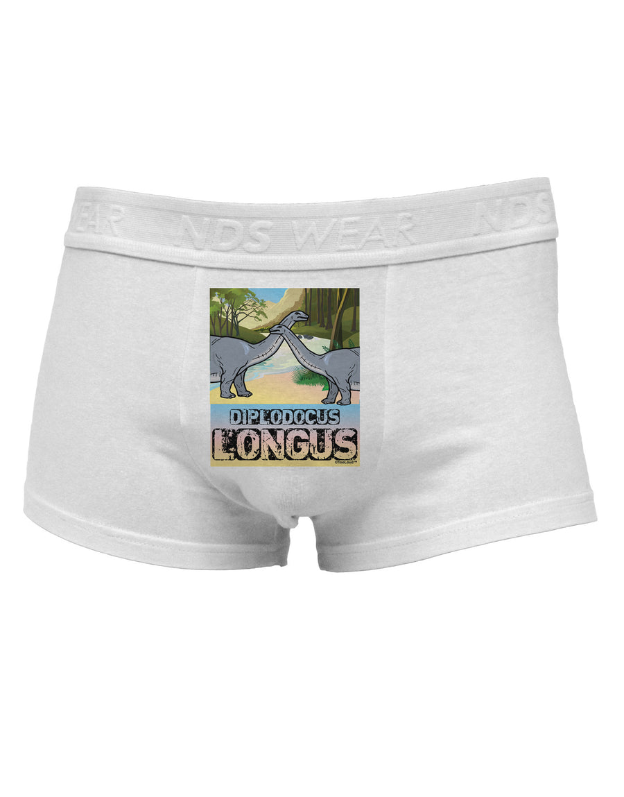 Diplodocus Longus - With Name Mens Cotton Trunk Underwear-Men's Trunk Underwear-NDS Wear-White-Small-Davson Sales