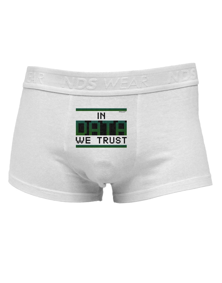 In Data We Trust Mens Cotton Trunk Underwear-Men's Trunk Underwear-NDS Wear-White-Small-Davson Sales