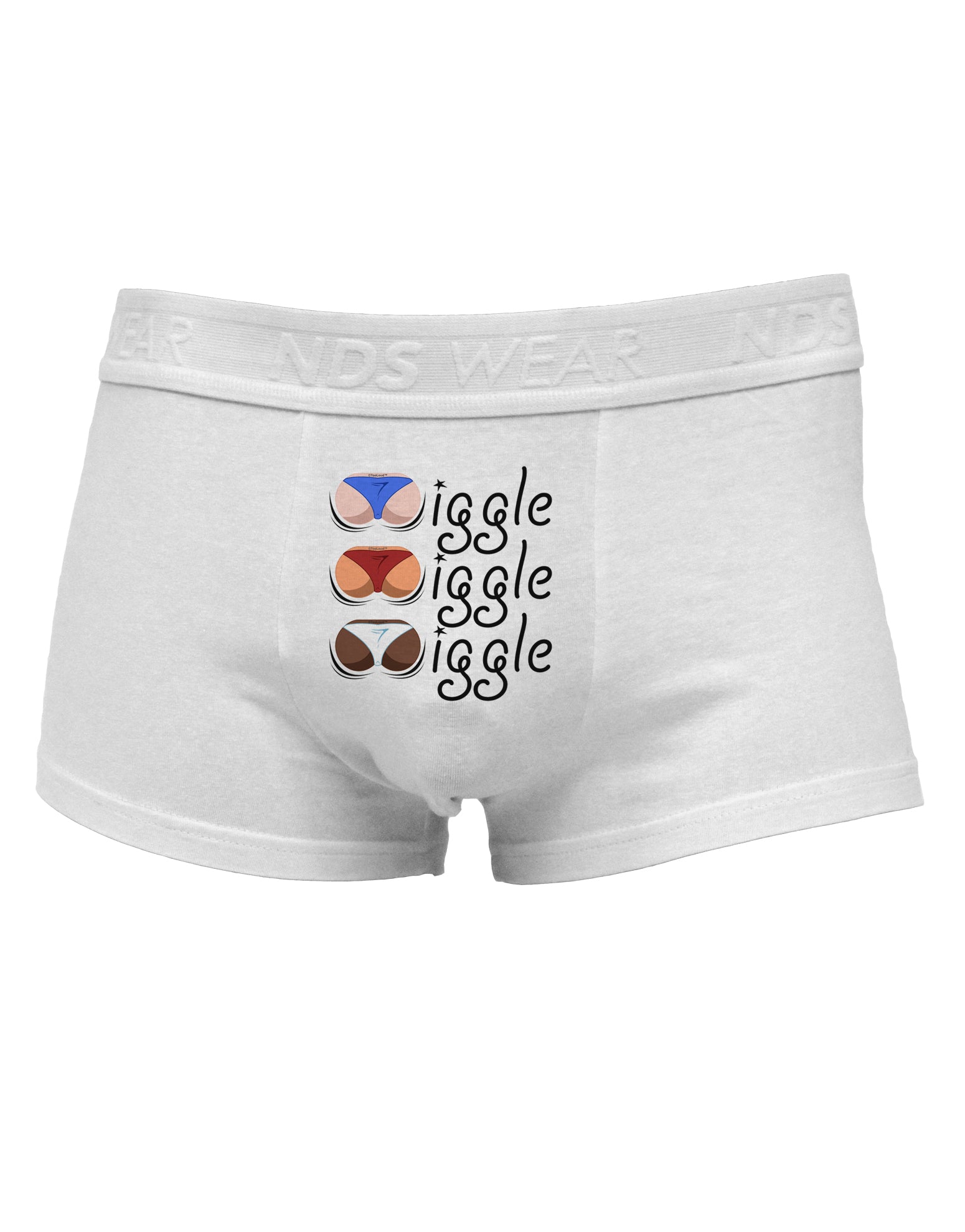 Wiggle Wiggle Wiggle - Twerk Color Mens Cotton Trunk Underwear-Men's Trunk Underwear-TooLoud-White-Small-Davson Sales