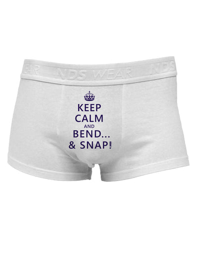 Keep Calm and Bend and SnapMens Cotton Trunk Underwear-Men's Trunk Underwear-TooLoud-White-Small-Davson Sales