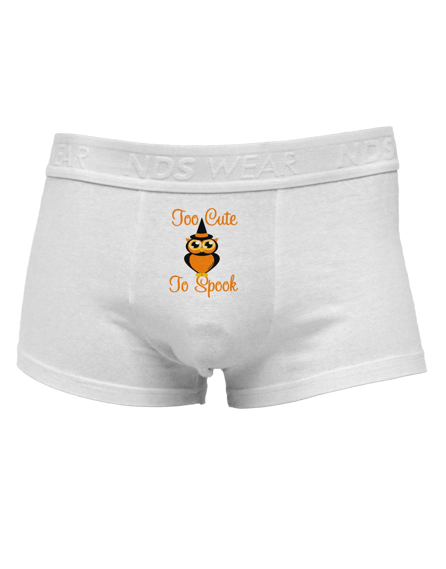 Owl Too Cute Orange Mens Cotton Trunk Underwear-Men's Trunk Underwear-NDS Wear-White-Small-Davson Sales