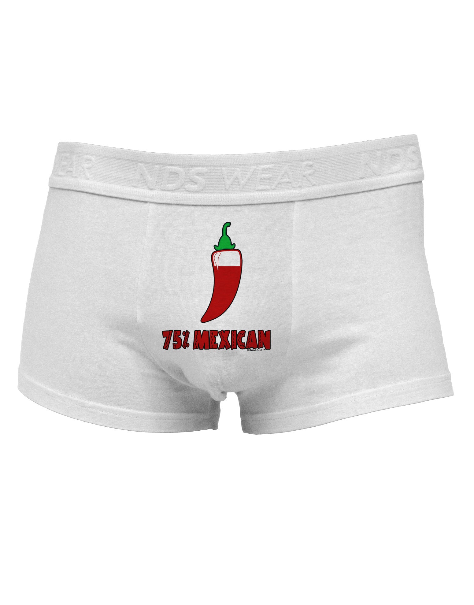 Seventy-Five Percent Mexican Mens Cotton Trunk Underwear-Men's Trunk Underwear-NDS Wear-White-Small-Davson Sales