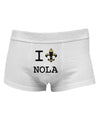 I Love NOLA Fleur de Lis Mens Cotton Trunk Underwear-Men's Trunk Underwear-NDS Wear-White-Small-Davson Sales