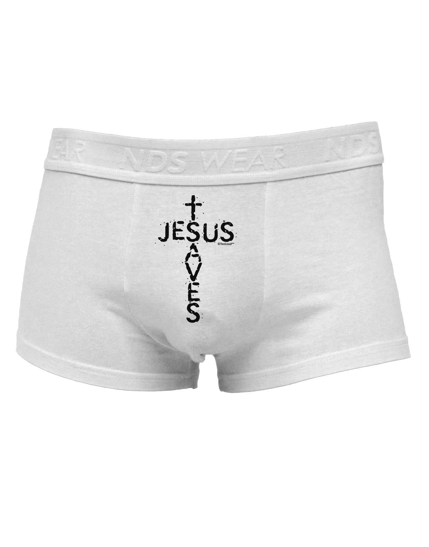Jesus Saves - Cross Shape Design Mens Cotton Trunk Underwear by TooLoud-Men's Trunk Underwear-TooLoud-White-Small-Davson Sales