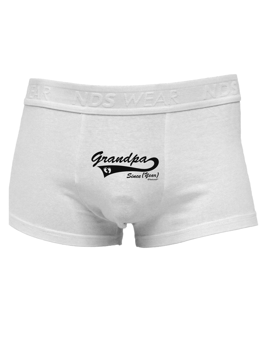 TooLoud Custom Grandpa Since YOUR YEAR Mens Cotton Trunk Underwear-Men's Trunk Underwear-NDS Wear-White-Small-Davson Sales