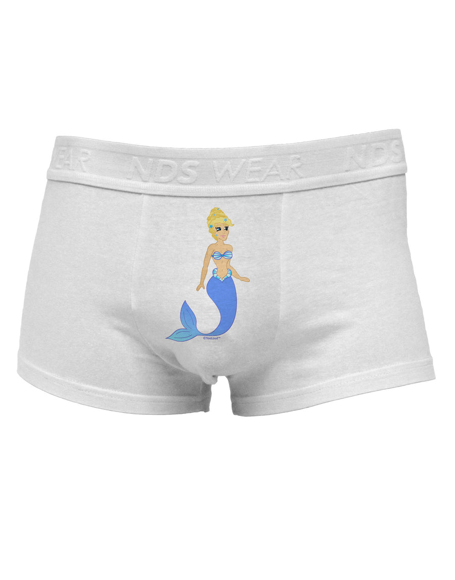 Mermaid Design - Blue Mens Cotton Trunk Underwear-Men's Trunk Underwear-NDS Wear-White-Small-Davson Sales