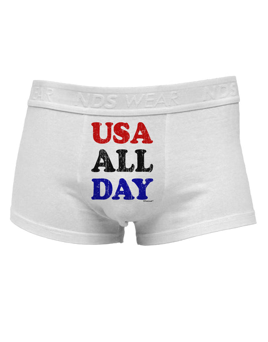 USA All Day - Distressed Patriotic Design Mens Cotton Trunk Underwear by TooLoud-Men's Trunk Underwear-NDS Wear-White-Small-Davson Sales
