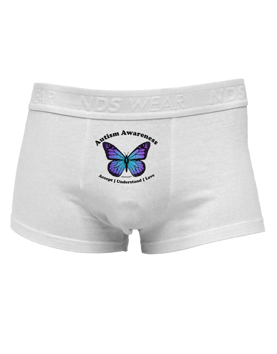 Autism Awareness - Puzzle Piece Butterfly Mens Cotton Trunk Underwear-Men's Trunk Underwear-NDS Wear-White-Small-Davson Sales