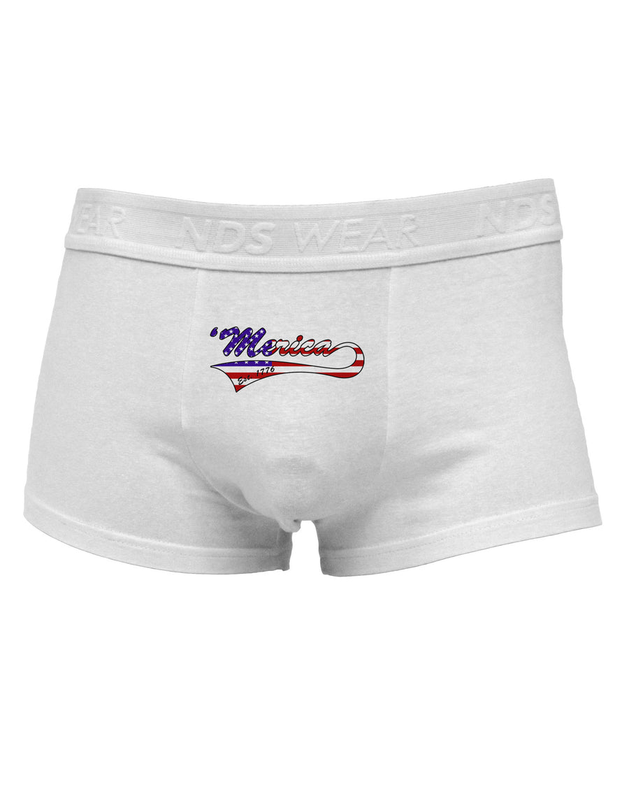 Merica Established 1776 - American Flag Style Mens Cotton Trunk Underwear by TooLoud-Men's Trunk Underwear-NDS Wear-White-Small-Davson Sales