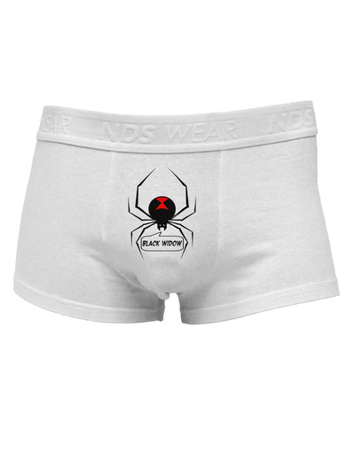 Black Widow Spider Design - Text Mens Cotton Trunk Underwear-Men's Trunk Underwear-TooLoud-White-Small-Davson Sales