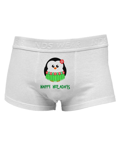 Happy Huladays Christmas Penguin - Red and Green Mens Cotton Trunk Underwear-Men's Trunk Underwear-TooLoud-White-Small-Davson Sales