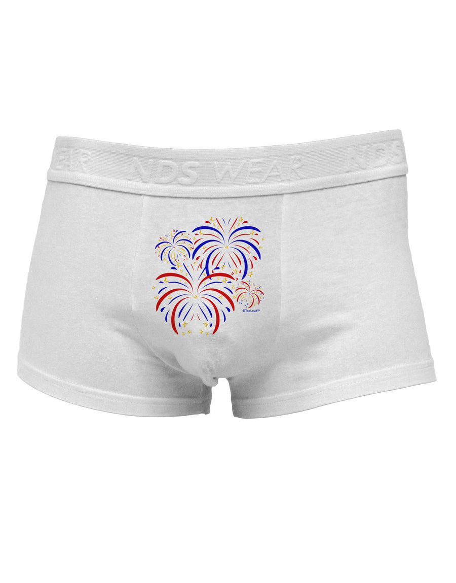 Patriotic Fireworks with Bursting Stars Mens Cotton Trunk Underwear by TooLoud-Men's Trunk Underwear-TooLoud-White-Small-Davson Sales