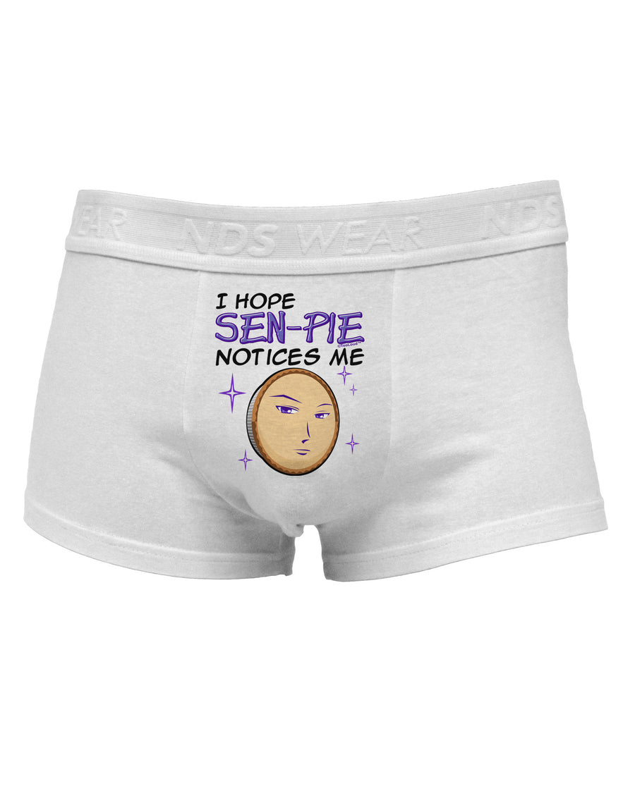 I Hope Sen-Pie Notices Me Mens Cotton Trunk Underwear-Men's Trunk Underwear-NDS Wear-White-Small-Davson Sales