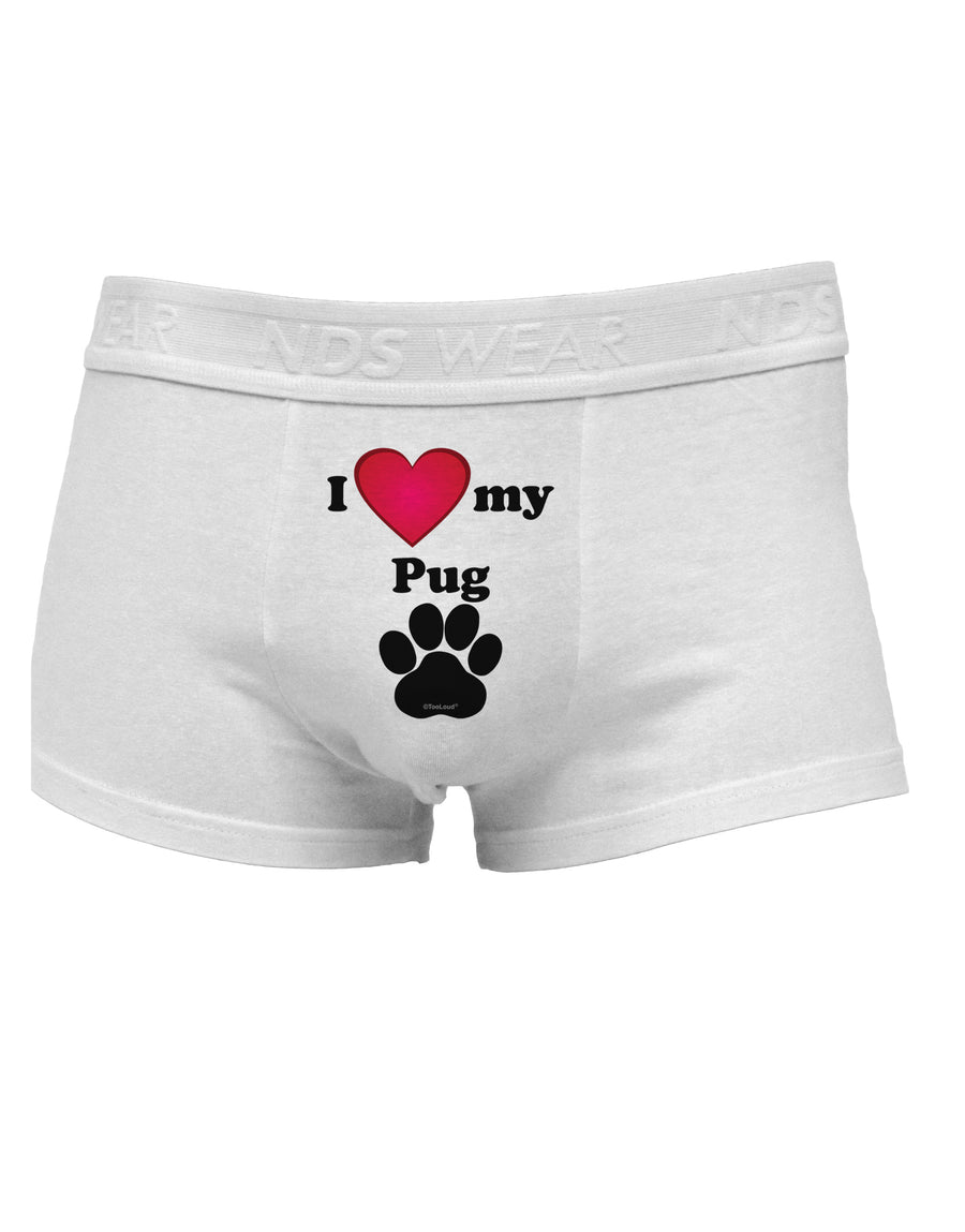 I Heart My Pug Mens Cotton Trunk Underwear by TooLoud-Men's Trunk Underwear-NDS Wear-White-Small-Davson Sales