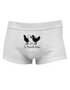 Three French Hens Text Mens Cotton Trunk Underwear-Men's Trunk Underwear-NDS Wear-White-Small-Davson Sales