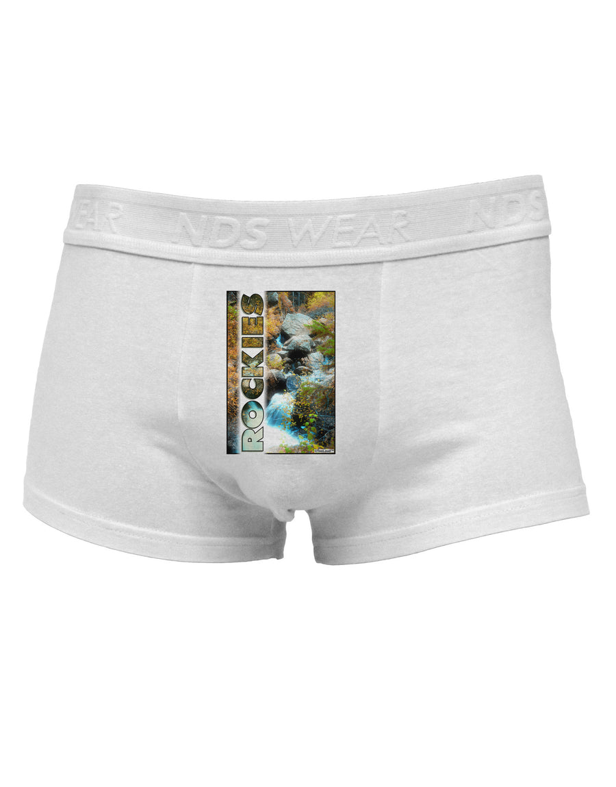 Rockies Waterfall with Text Mens Cotton Trunk Underwear-Men's Trunk Underwear-NDS Wear-White-Small-Davson Sales