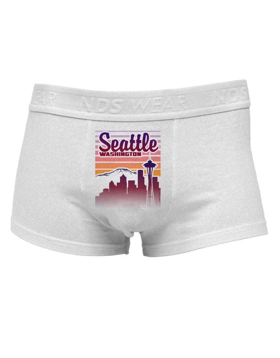 Seattle Washington Sunset Mens Cotton Trunk Underwear-Men's Trunk Underwear-NDS Wear-White-Small-Davson Sales