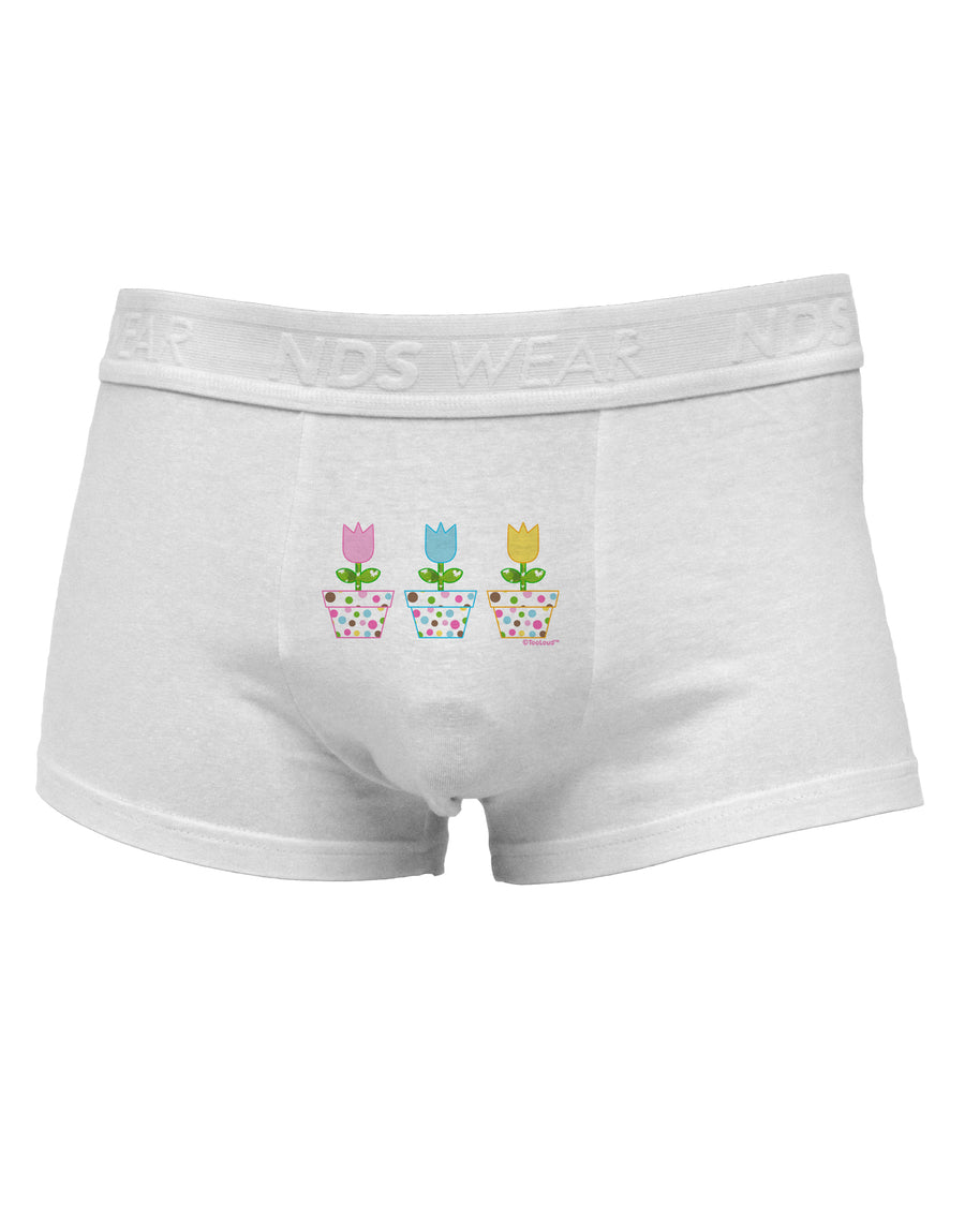 Three Easter Tulips Mens Cotton Trunk Underwear by TooLoud-Men's Trunk Underwear-NDS Wear-White-Small-Davson Sales