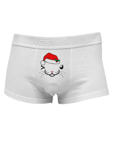 Kyu-T Face Kattia Santa Hat Girl CatMens Cotton Trunk Underwear-Men's Trunk Underwear-NDS Wear-White-Small-Davson Sales