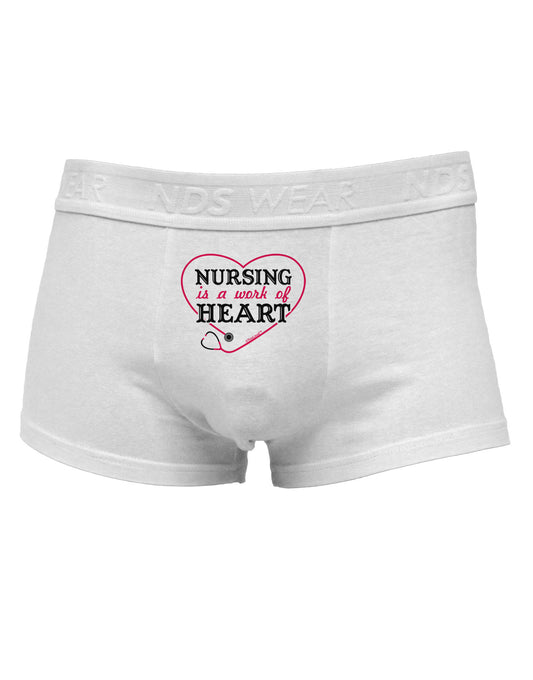 Nursing Is A Work Of Heart Mens Cotton Trunk Underwear-Men's Trunk Underwear-NDS Wear-White-Small-Davson Sales