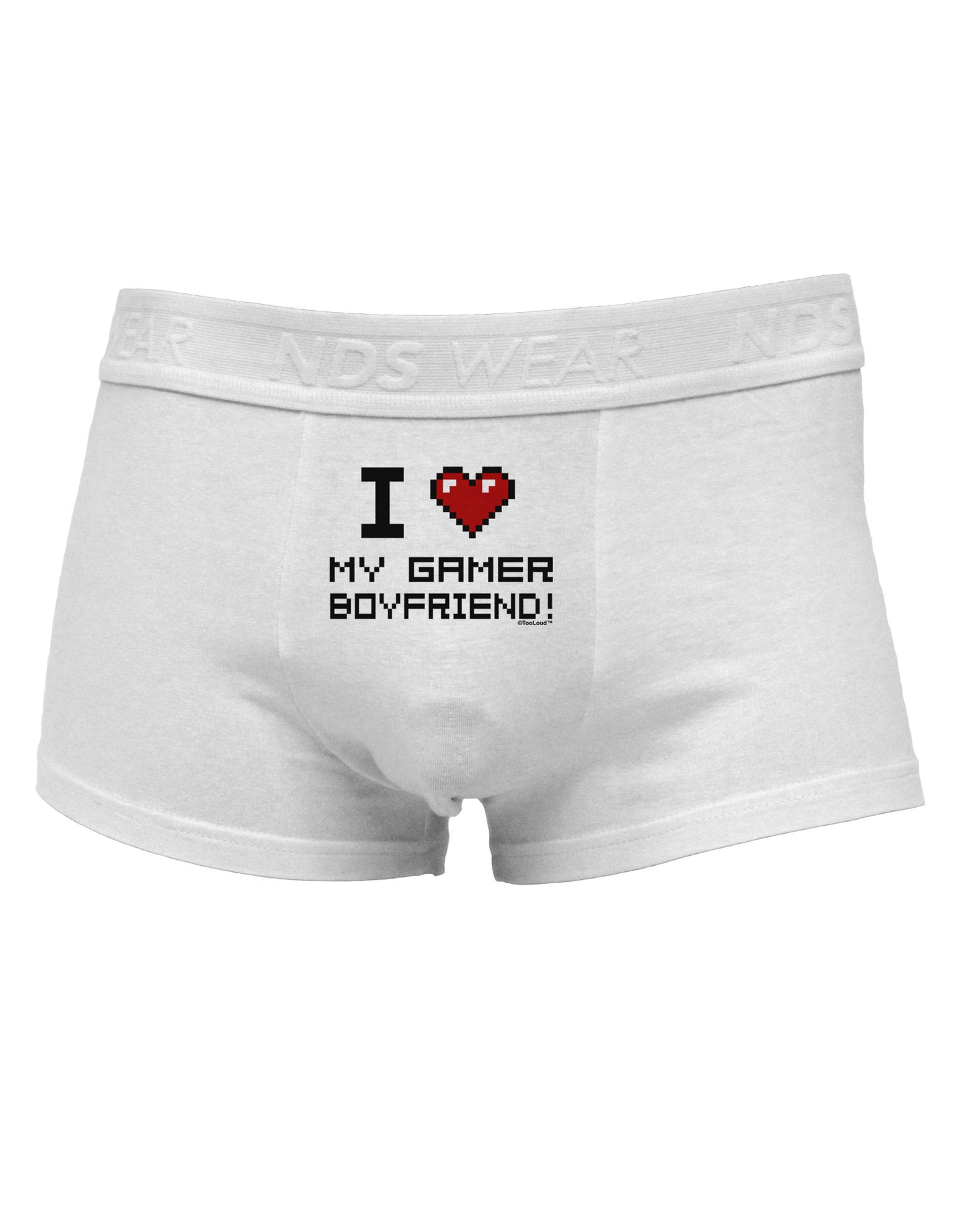 I Heart My Gamer Boyfriend Mens Cotton Trunk Underwear-Men's Trunk Underwear-NDS Wear-White-Small-Davson Sales