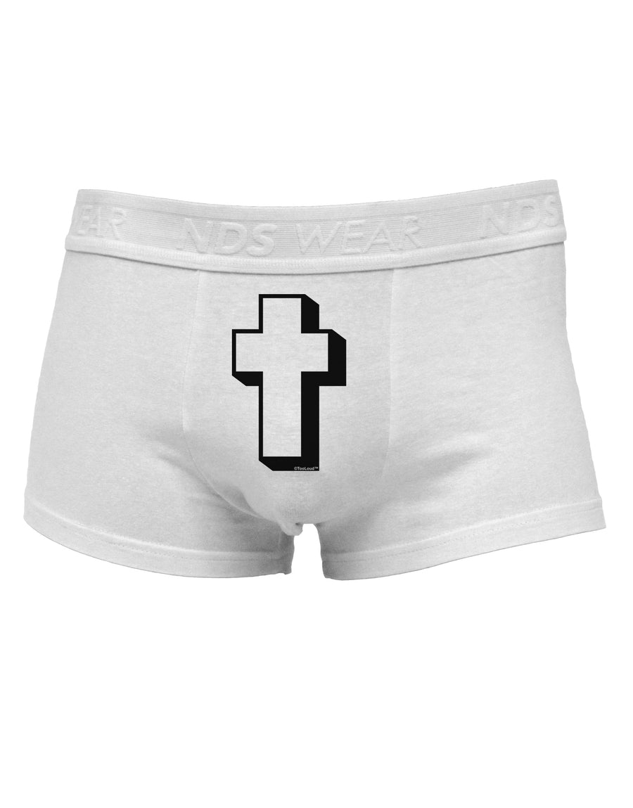 Simple Cross Design Black Mens Cotton Trunk Underwear by TooLoud-Men's Trunk Underwear-NDS Wear-White-Small-Davson Sales