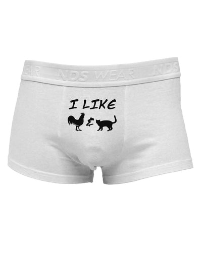 I Like Rooster & Cat Silhouette Mens Cotton Trunk Underwear by TooLoud-Men's Trunk Underwear-NDS Wear-White-Small-Davson Sales