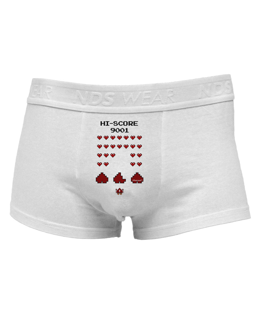 Pixel Heart Invaders Design Mens Cotton Trunk Underwear-Men's Trunk Underwear-NDS Wear-White-Small-Davson Sales