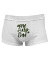 One Lucky Dad Shamrock Mens Cotton Trunk Underwear-Men's Trunk Underwear-NDS Wear-White-Small-Davson Sales