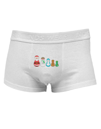 Cute Christmas Matryoshka Nesting Dolls Mens Cotton Trunk Underwear-Men's Trunk Underwear-TooLoud-White-Small-Davson Sales